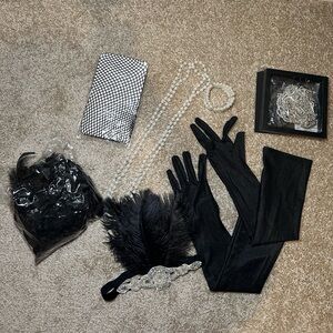 Elegant Black and Silver Women's Accessory Set